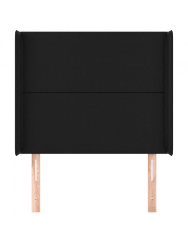 Testiera ad Orecchio Nera 83x16x118/128 cm in Similpelle