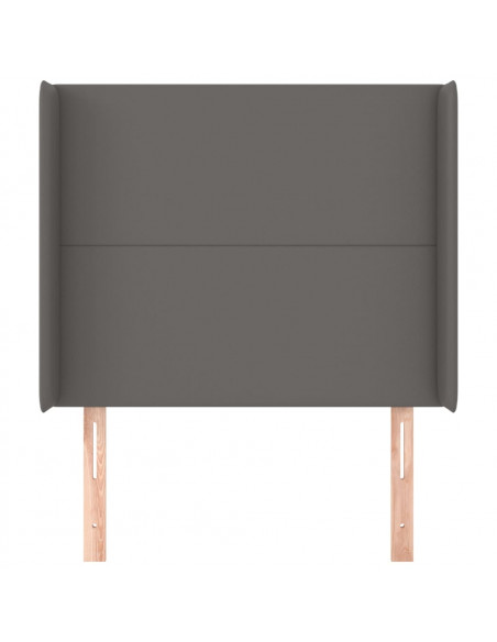 Testiera ad Orecchio Grigio 93x16x118/128 cm in Similpelle