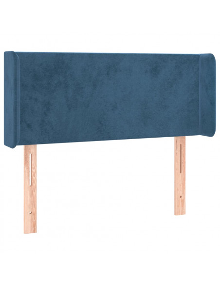 Testiera ad Orecchio Blu Scuro 93x16x78/88 cm in Velluto
