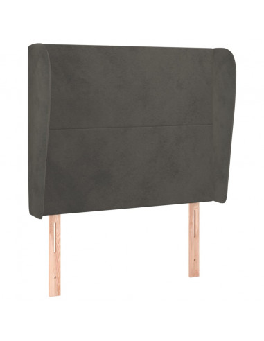 Testiera ad Orecchio Grigio Scuro 83x23x118/128 cm in Velluto