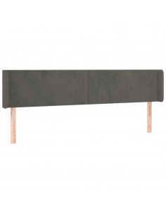 Testiera ad Orecchio Grigio Scuro 163x16x78/88 cm in Velluto 2