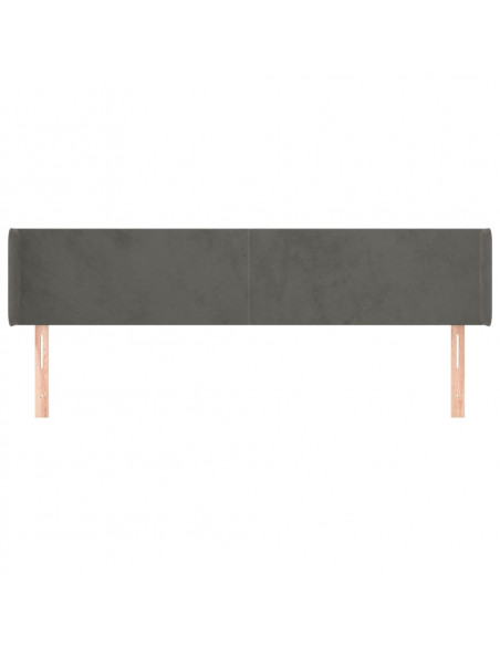 Testiera ad Orecchio Grigio Scuro 163x16x78/88 cm in Velluto