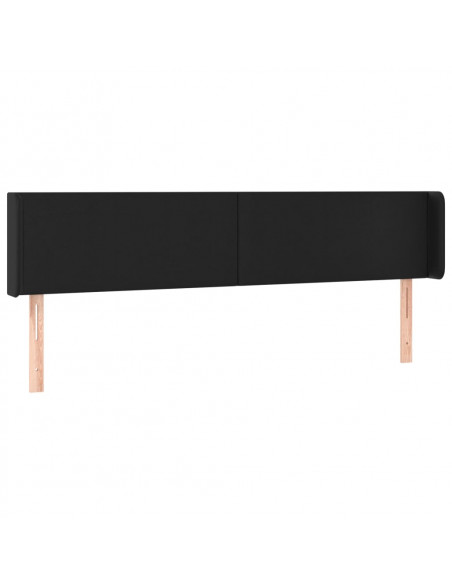 Testiera ad Orecchio Nera 163x16x78/88 cm in Similpelle