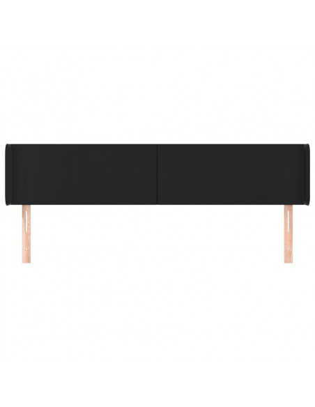 Testiera ad Orecchio Nera 163x16x78/88 cm in Similpelle