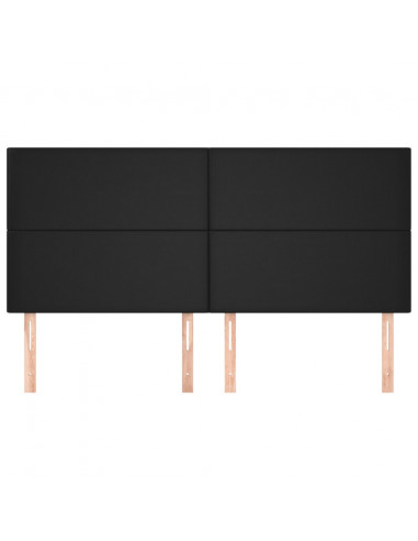 Testiera 4 pz Nera 80x5x78/88 cm in Similpelle