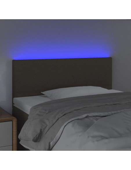 Testiera a LED Tortora 100x5x78/88 cm in Tessuto