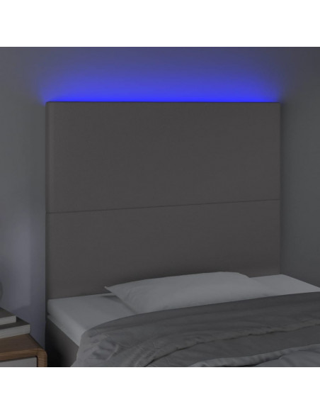 Testiera a LED Grigio 90x5x118/128 cm in Similpelle