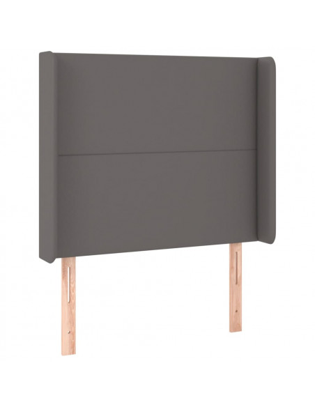 Testiera a LED Grigio 93x16x118/128 cm in Similpelle