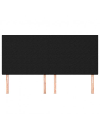 Testiera 4 pz Nera 90x5x78/88 cm in Tessuto