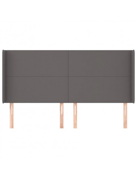 Testiera ad Orecchio Grigio 183x16x118/128 cm in Similpelle