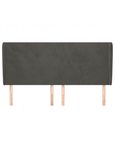 Testiera ad Orecchio GrigioScuro 183x23x118/128cm in Velluto