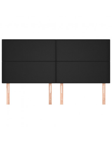 Testiera 4 pz Nero 90x5x78/88 cm in Similpelle