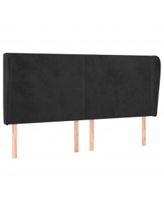 Testiera ad Orecchio Nera 183x23x118/128 cm in Velluto 2