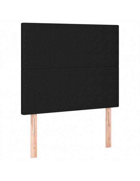 Testiera 2 pz Nera 90x5x78/88 cm in Tessuto