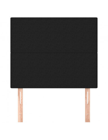 Testiera 2 pz Nera 90x5x78/88 cm in Tessuto