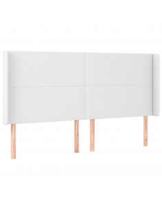 Testiera ad Orecchio Bianca 183x23x118/128 cm in Similpelle 2