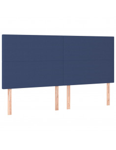 Testiera 4 pz Blu 90x5x78/88 cm in Tessuto 2
