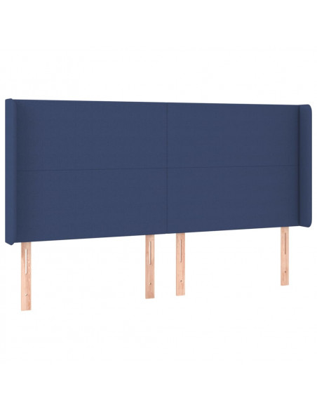Testiera ad Orecchio Blu 183x16x118/128 cm in Tessuto