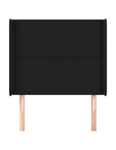 Testiera ad Orecchio Nera 93x16x118/128 cm in Similpelle