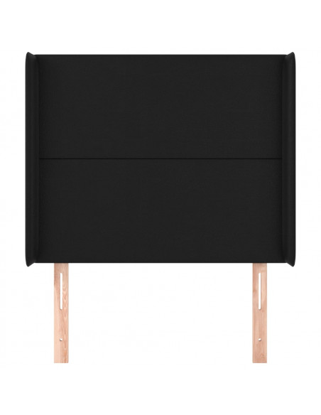 Testiera ad Orecchio Nera 93x16x118/128 cm in Similpelle