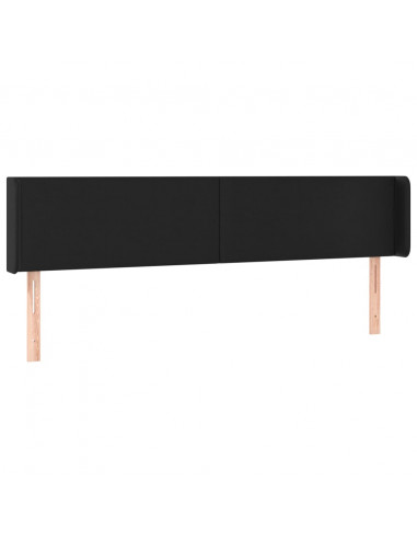 Testiera ad Orecchio Nera 183x16x78/88 cm in Similpelle