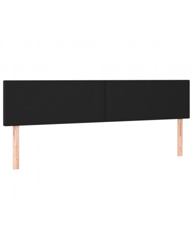 Testiera a LED Nera 180x5x78/88 cm in Similpelle