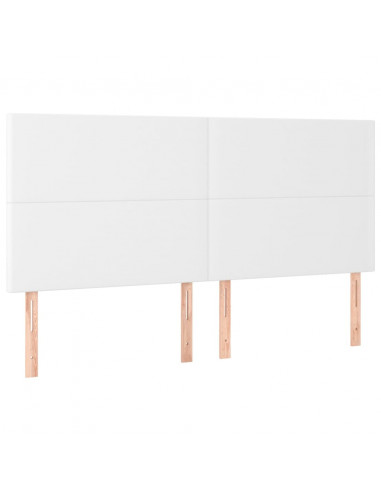 Testiera a LED Bianco 180x5x118/128 cm in Similpelle