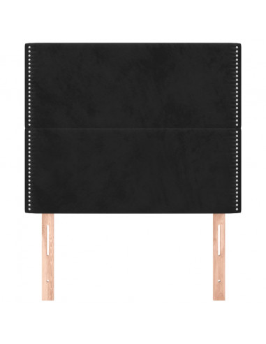 Testiera 2 pz Nera 90x5x78/88 cm in Velluto