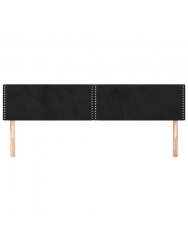 Testiera 2 pz Nera 90x5x78/88 cm in Velluto