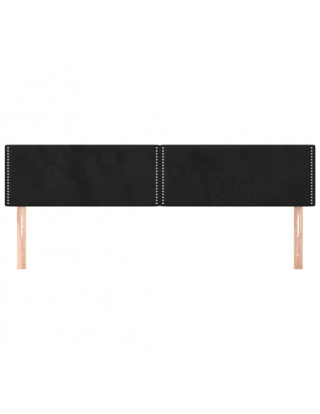 Testiera 2 pz Nera 90x5x78/88 cm in Velluto