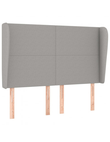 Testiera ad Orecchio Grigio Chiaro 147x23x118/128 cm in Tessuto