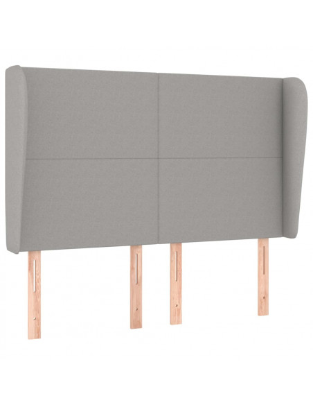 Testiera ad Orecchio Grigio Chiaro 147x23x118/128 cm in Tessuto