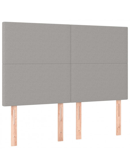 Testiere 4 pz Grigio Chiaro 72x5x78/88 cm in Tessuto