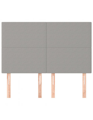 Testiere 4 pz Grigio Chiaro 72x5x78/88 cm in Tessuto