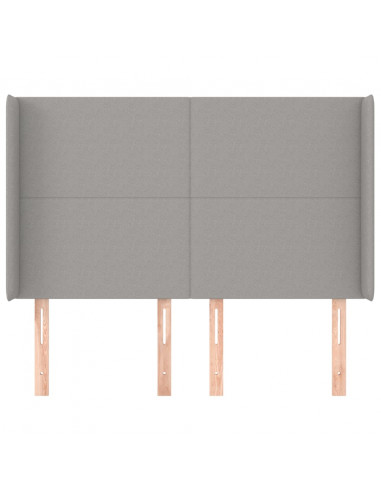 Testiera ad Orecchio Grigio Chiaro 147x16x118/128 cm in Tessuto