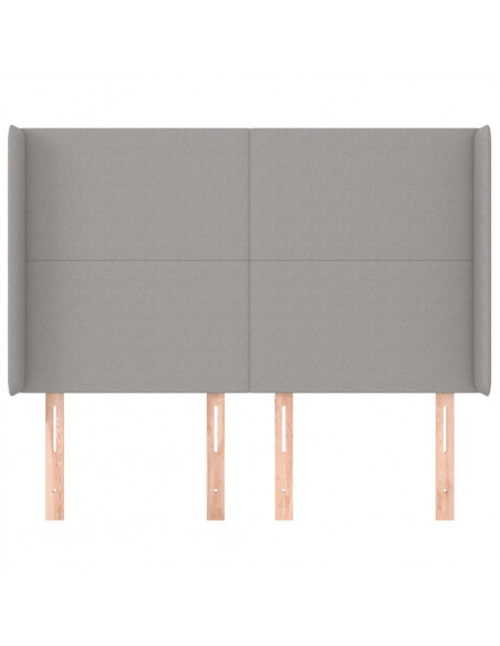 Testiera ad Orecchio Grigio Chiaro 147x16x118/128 cm in Tessuto