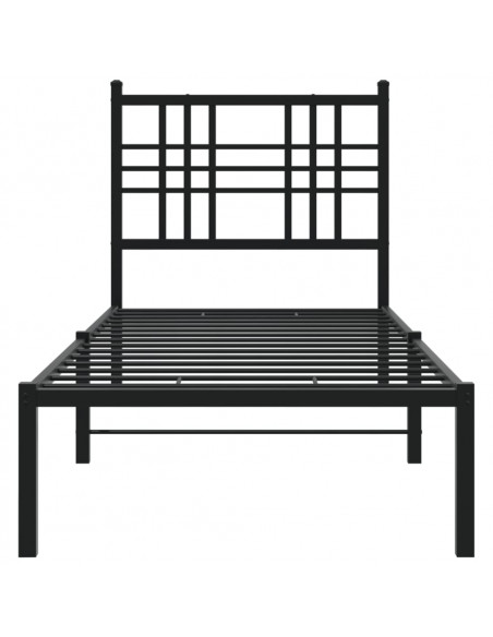 Giroletto con Testiera in Metallo Nero 80x200 cm
