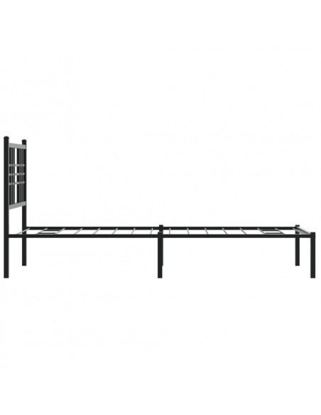 Giroletto con Testiera in Metallo Nero 80x200 cm