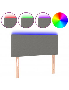 Testiera a LED Grigio Scuro 80x5x78/88 cm in Tessuto 2