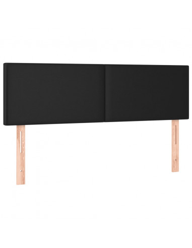 Testiera a LED Nera 144x5x78/88 cm in Similpelle