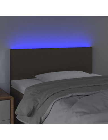 Testiera a LED Tortora 90x5x78/88 cm in Tessuto