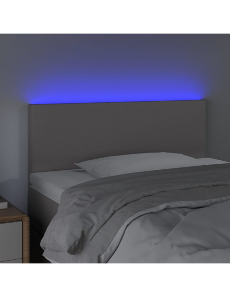 Testiera Grigia a LED 80x5x78/88 cm in Similpelle