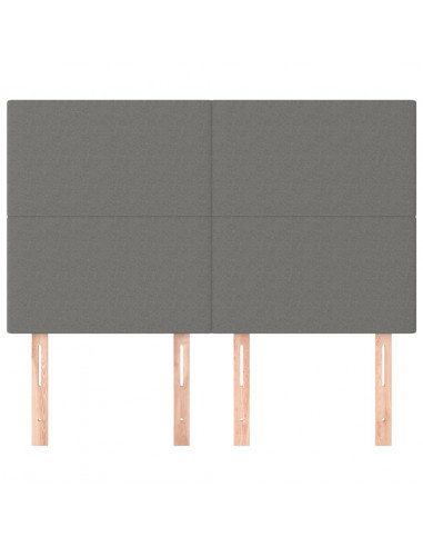 Testiere 4 pz Grigio Scuro 72x5x78/88 cm in Tessuto