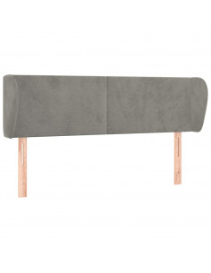 Testiera ad Orecchio Grigio Chiaro 147x23x78/88 cm in Velluto 2