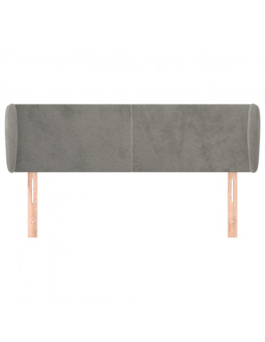 Testiera ad Orecchio Grigio Chiaro 147x23x78/88 cm in Velluto