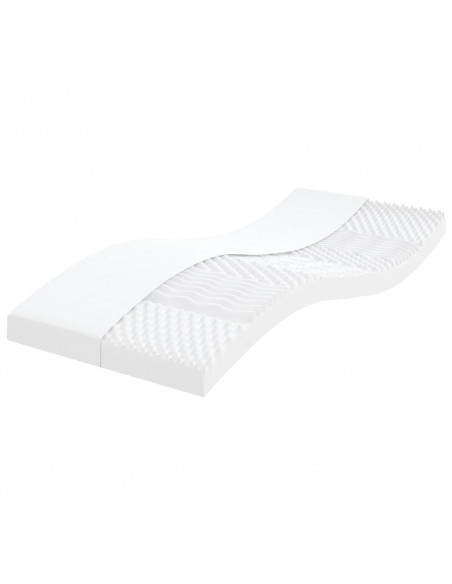 Materasso in Schiuma Bianco 80x210 cm 7 Zone Durezza 20 ILD