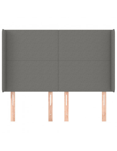 Testiera ad Orecchio GrigioScuro 147x16x118/128cm inTessuto