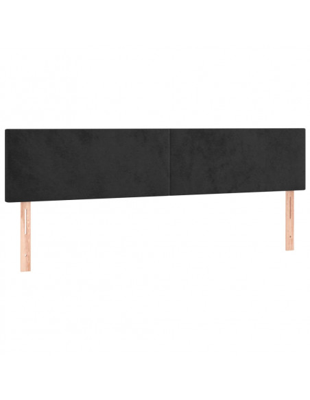 Testiera 2 pz Nera 80x5x78/88 cm in Velluto