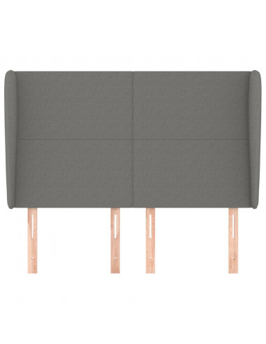 Testiera ad Orecchio GrigioScuro 147 x 23 x 118/128cm inTessuto