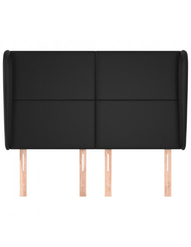 Testiera ad Orecchio Nera 147 x 23 x 118/128 cm in Similpelle